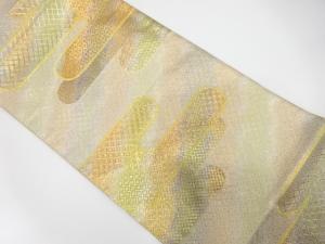 ヱ霞に菱模様織り出し　袋帯